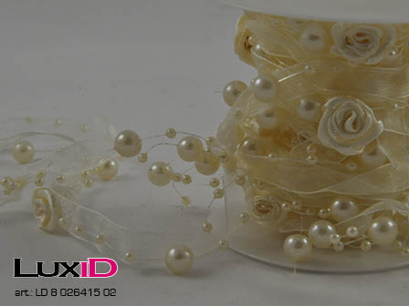 Romantic roses 02 ecru 10mm x 5m